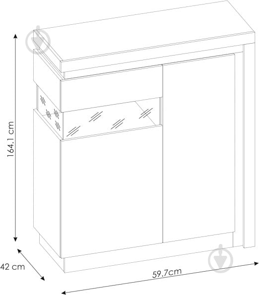 Витрина Meble Wojcik LYON LYOV04 L 2D платинум - фото 4 Витрина Meble Wojcik LYON LYOV04 L 2D платинум - фото 4