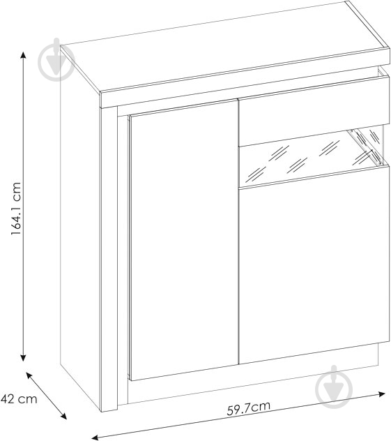 Витрина Meble Wojcik LYON LYOV04 P 2D платинум - фото 4 Витрина Meble Wojcik LYON LYOV04 P 2D платинум - фото 4
