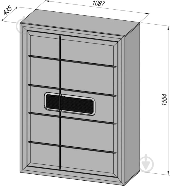 Шкаф Forte Meble TIZIANO TZS52RB 2d 1554х1087х435 мм дуб античный / УТ0007420:P82 Дуб античний/Бежевий глянец - фото 4