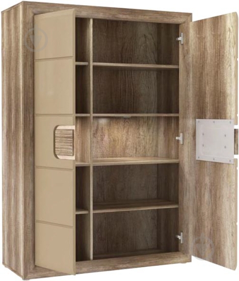 Шкаф Forte Meble TIZIANO TZS52RB 2d 1554х1087х435 мм дуб античный / УТ0007420:P82 Дуб античний/Бежевий глянец - фото 2