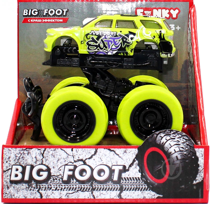 Внедорожник Funky Toys с краш-эффектом зеленый 60008 - фото 1