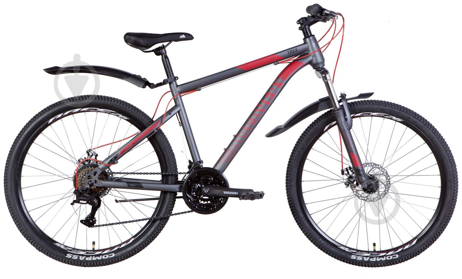 Велосипед Discovery 26" 18"(46 см) TREK OPS-DIS-26-483 серо-красный - фото 1 Велосипед Discovery 26" 18"(46 см) TREK OPS-DIS-26-483 серо-красный - фото 1