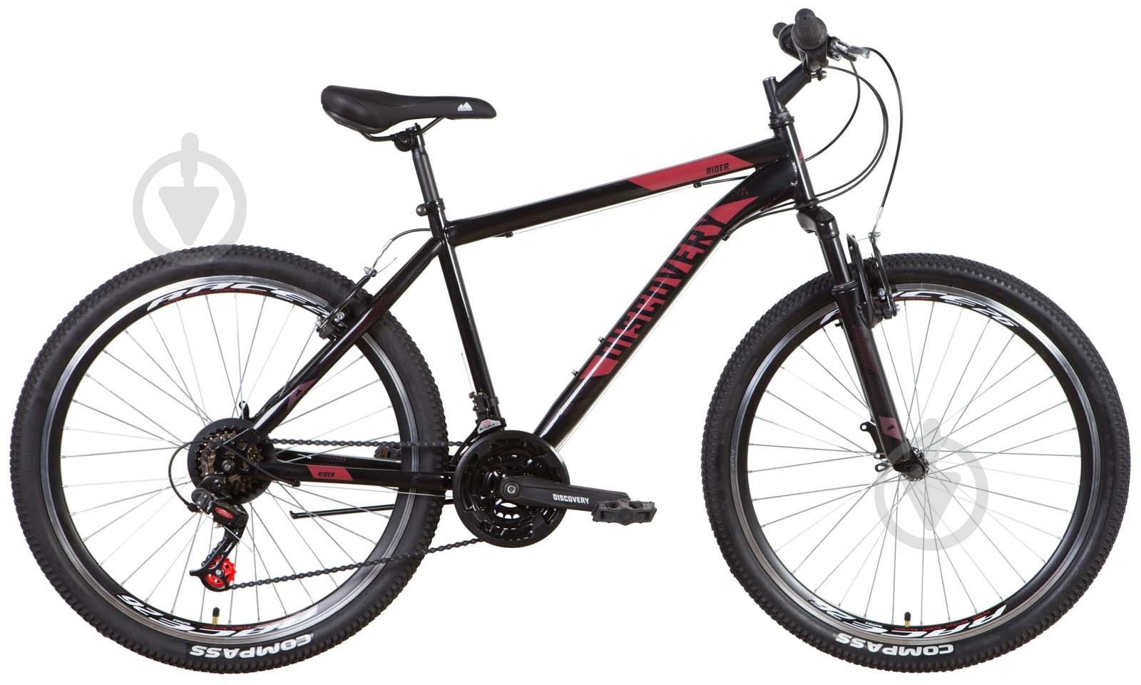 Велосипед Discovery 26" 18"(46 см) RIDER OPS-DIS-26-538 чорний із червоним - фото 1 Велосипед Discovery 26" 18"(46 см) RIDER OPS-DIS-26-538 чорний із червоним - фото 1