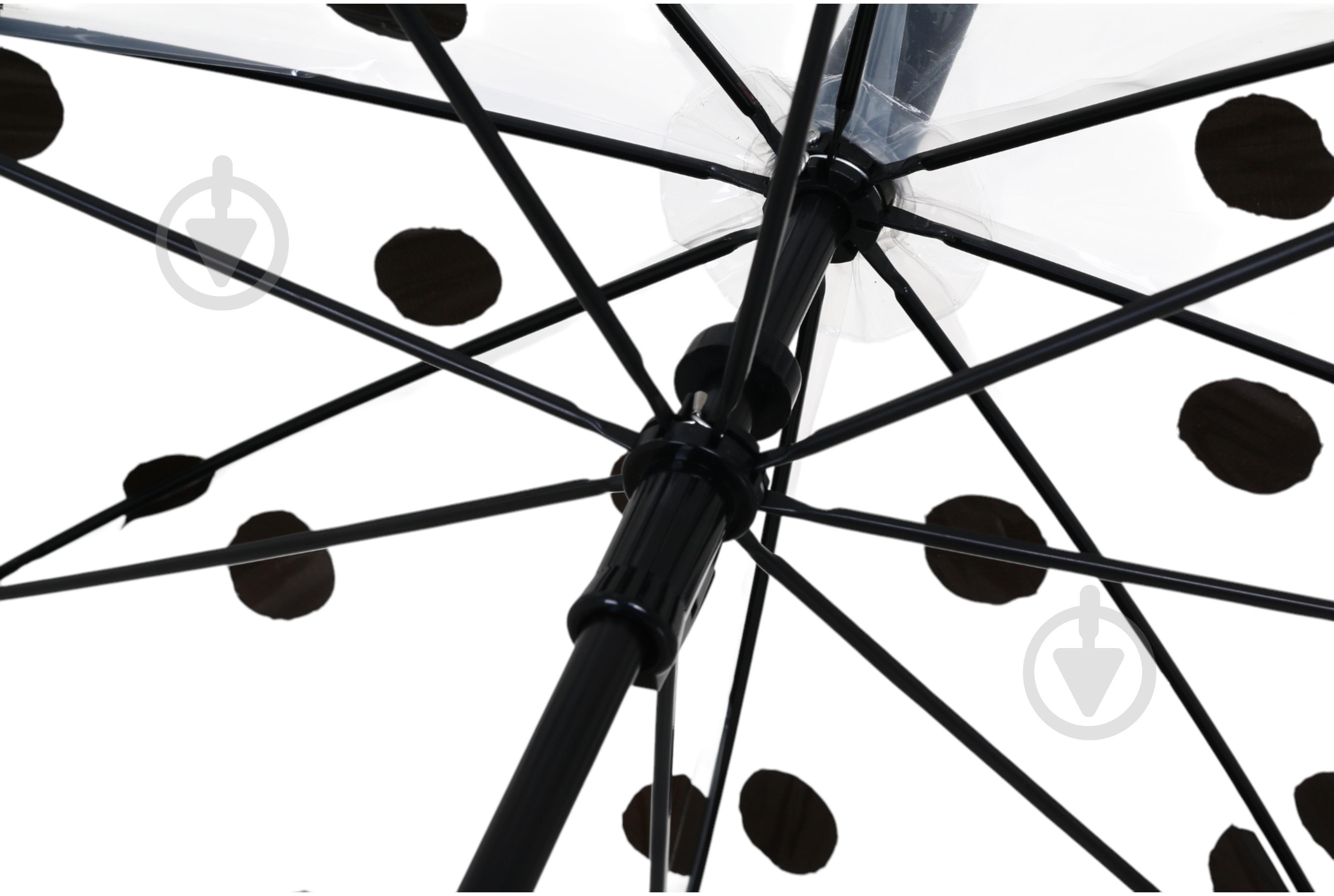 Зонт Susino Горошок напівавтомат купол 48 см спиць 8, прозорий 23663 - фото 5