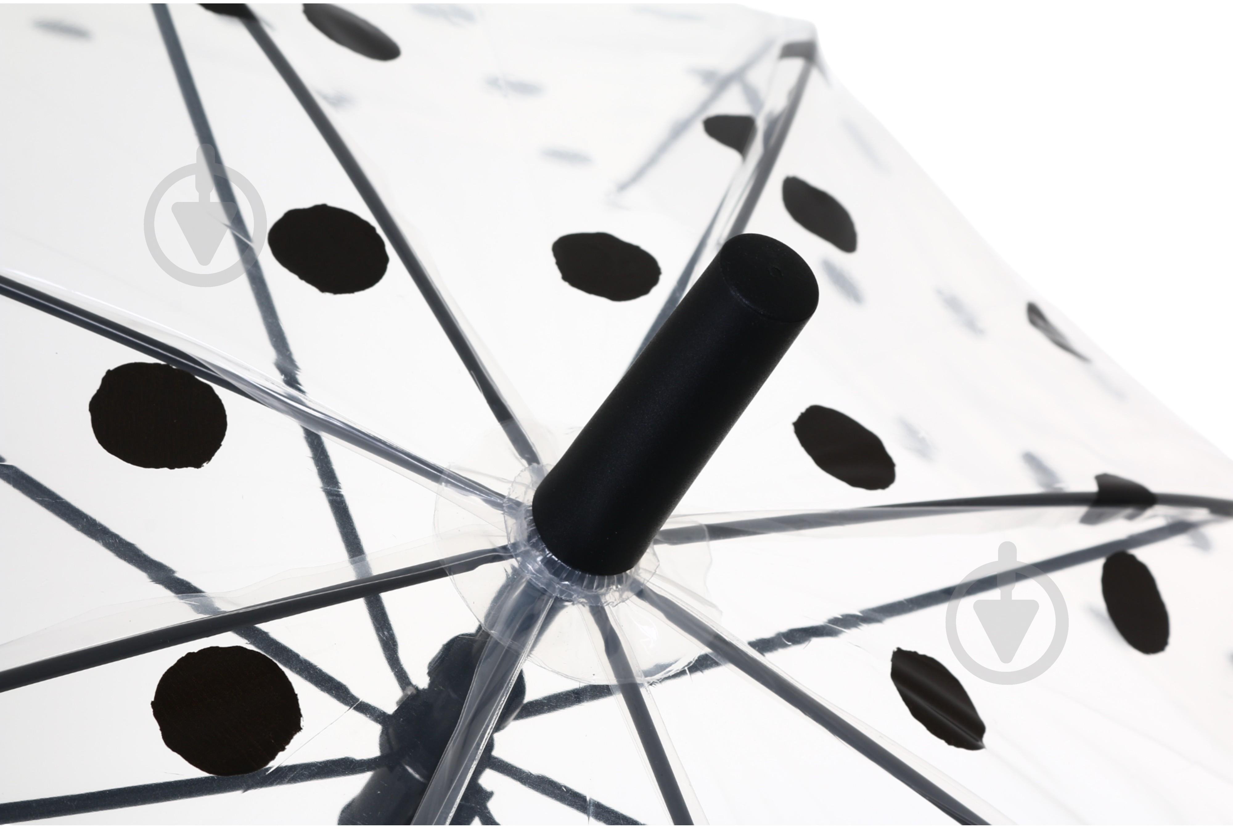 Зонт Susino Горошок напівавтомат купол 48 см спиць 8, прозорий 23663 - фото 4