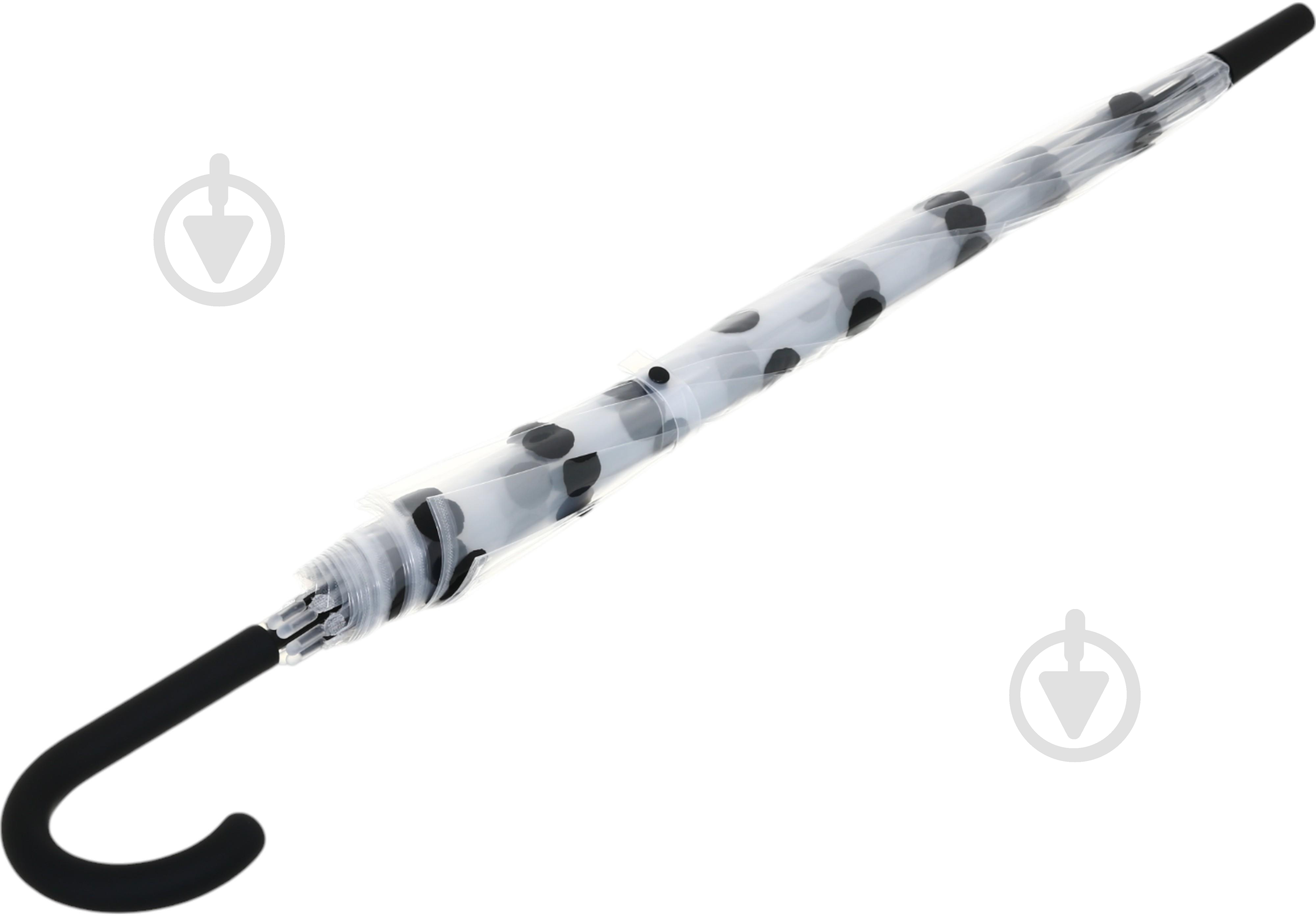 Зонт Susino Горошок напівавтомат купол 48 см спиць 8, прозорий 23663 - фото 2