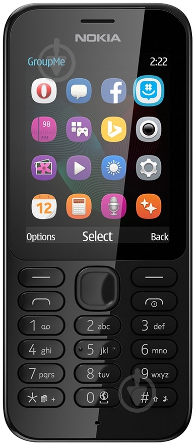 Мобильный телефон Nokia 222 Dual Sim black A00026178 - фото 1