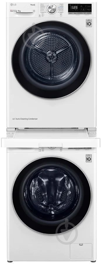 Стиральная машина LG F4V3VS6WW + сушильная машина DC90V5V0W + планка LG DK1W - фото 14