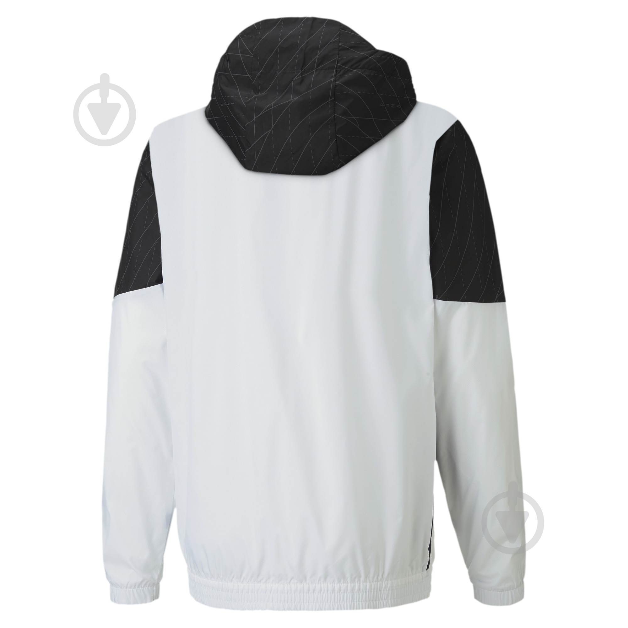 Ветровка мужская весенняя Puma Run Graphic Hooded Jacket 51937701 р.M серая с черным - фото 2 Ветровка мужская весенняя Puma Run Graphic Hooded Jacket 51937701 р.M серая с черным - фото 2