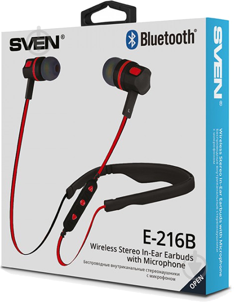 Наушники Sven E-216B black/red (850225) - фото 3