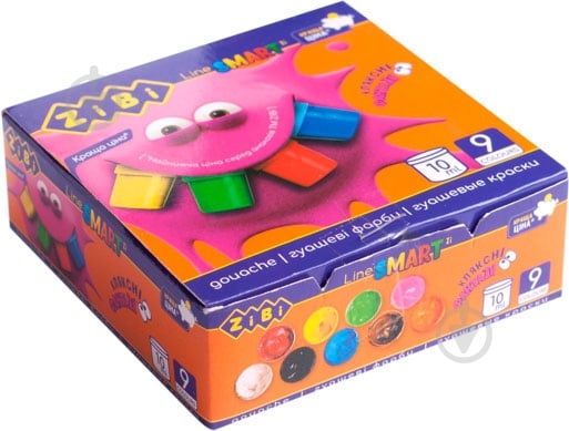 Фарба гуашева Kids Line 9 кольорів 10 мл ZB.6652 ZiBi - фото 3
