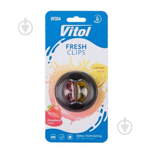 Ароматизатор на дефлектор Vitol Strawberry + Lemon VFC04 - фото 1 Ароматизатор на дефлектор Vitol Strawberry + Lemon VFC04 - фото 1
