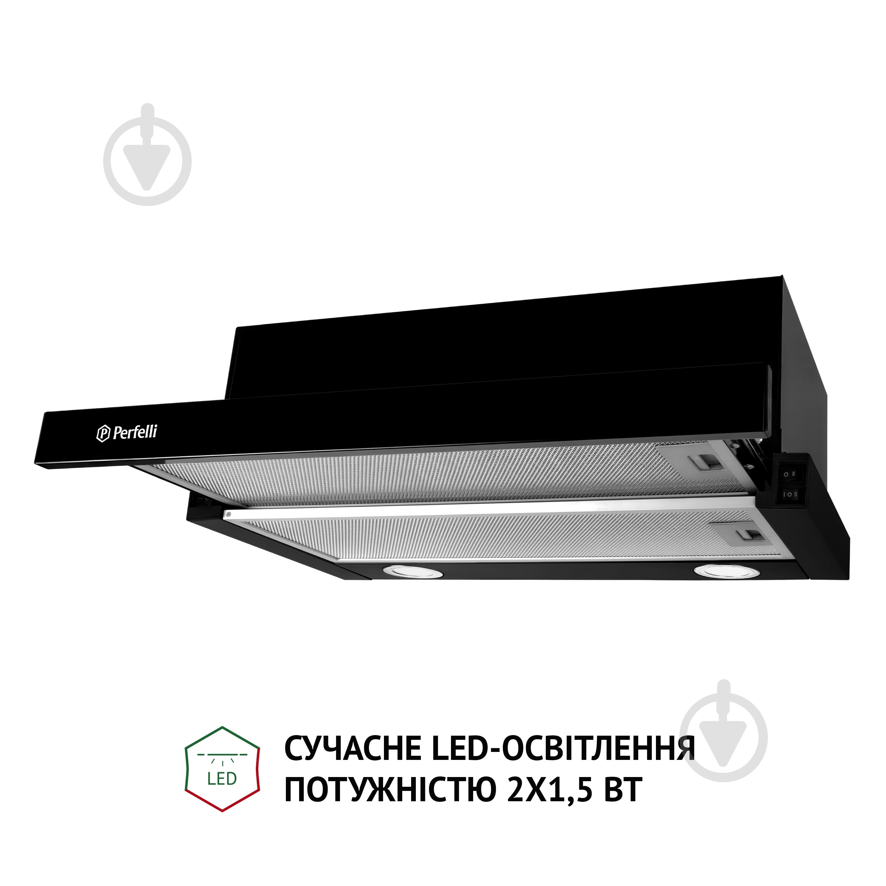 Витяжка Perfelli TL 5212 BL 700 LED телескопічна - фото 4