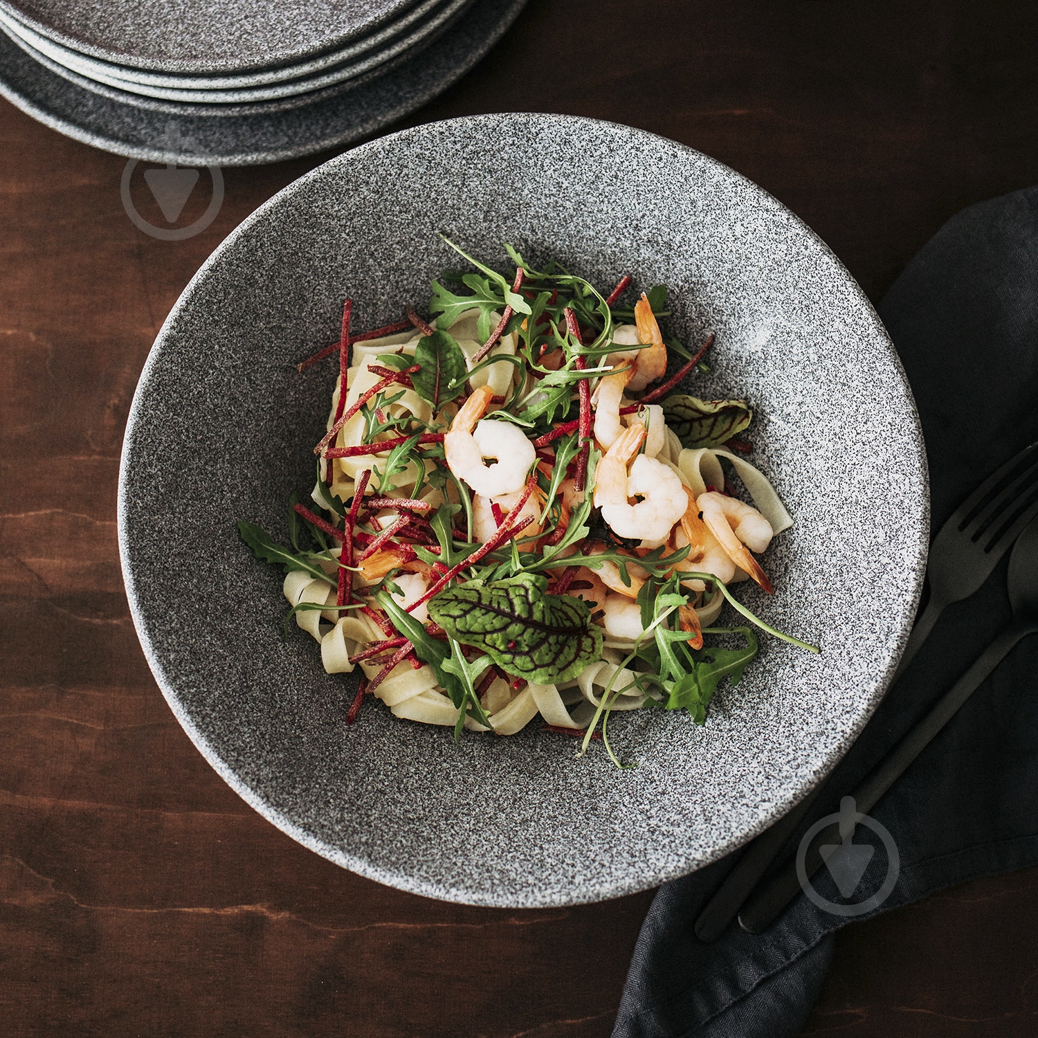 Тарелка обеденная G.Benedikt 24 см серая полированная G4Y2124Granit - фото 4