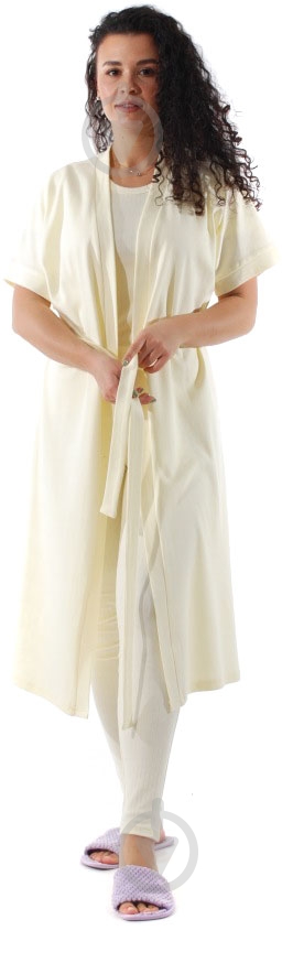 Халат Flis clothes р. L кремовый - фото 1 Халат Flis clothes р. L кремовый - фото 1