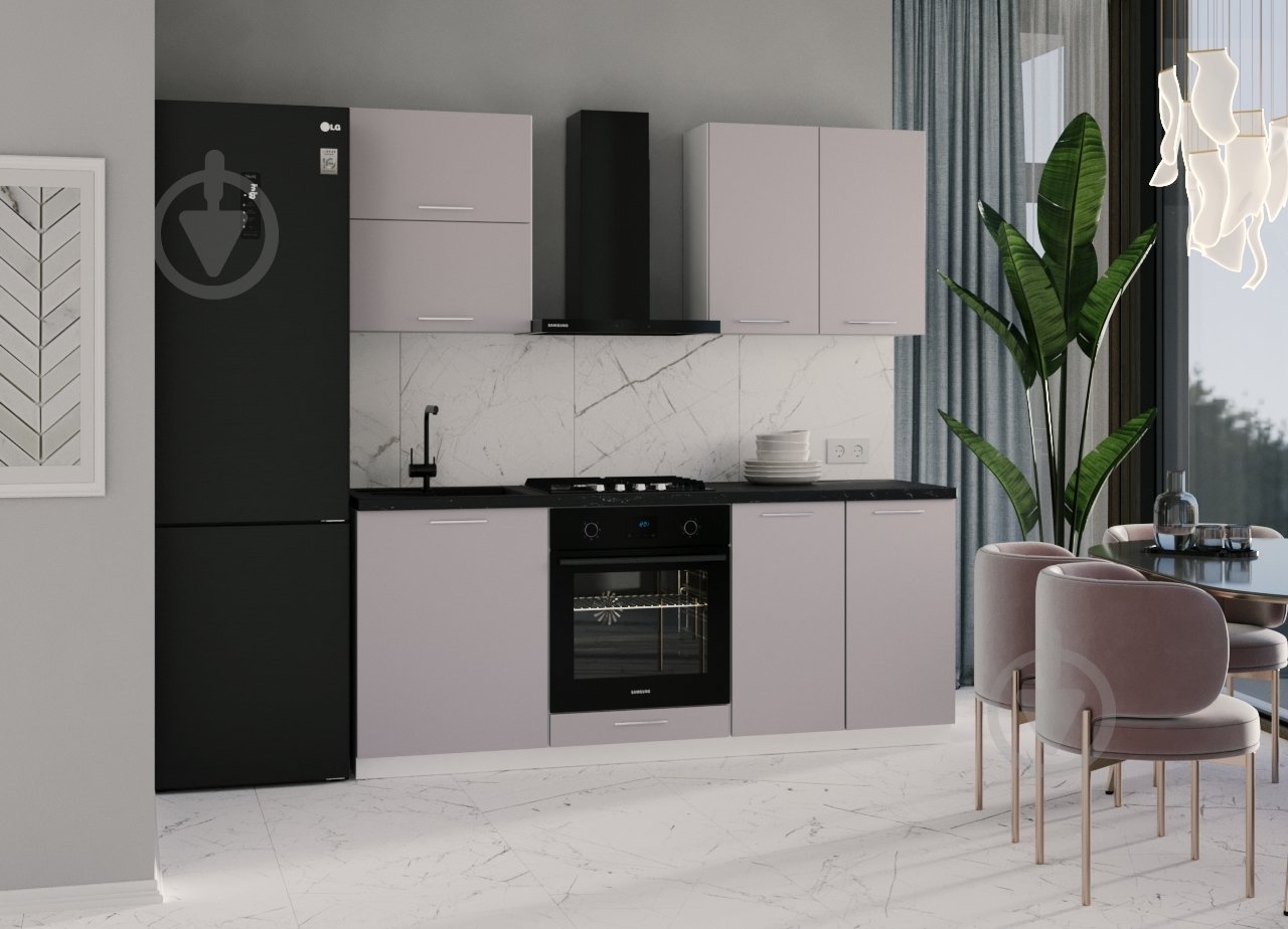 Кухня модульна ROKO Руна пряма ДСП 2м макіато/білий - фото 1 Кухня модульна ROKO Руна пряма ДСП 2м макіато/білий - фото 1