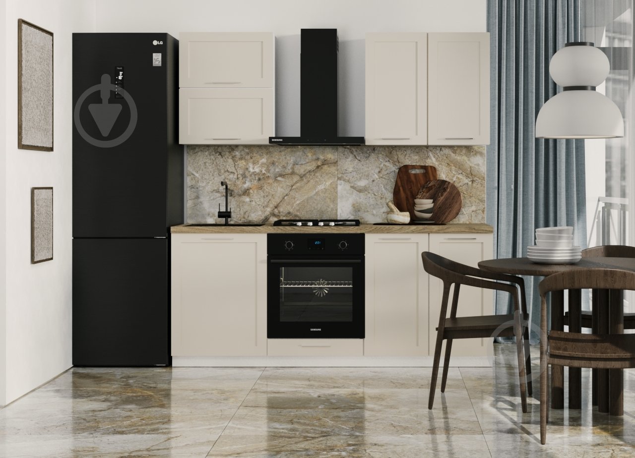 Кухня модульна ROKO Руна пряма МДФ 2м меланж сімпл/білий - фото 1