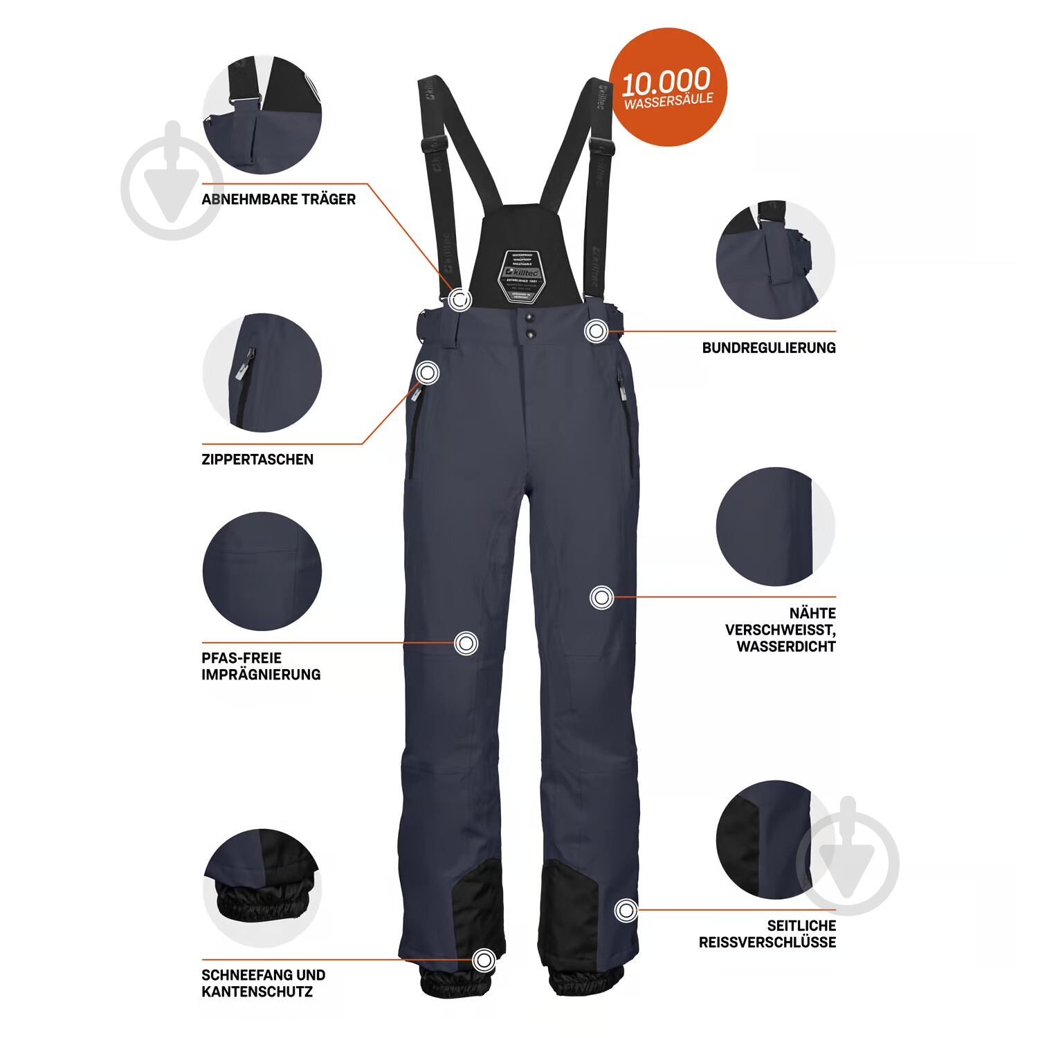Штани Killtec KSW 100 MN SKI PNTS 43431-830 р. M синій - фото 5