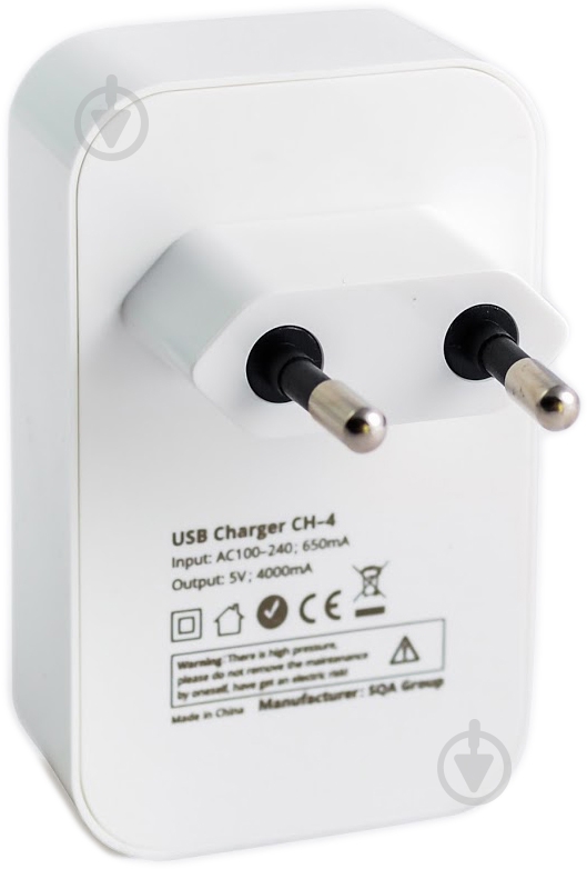 Мережевий зарядний пристрій Logan CH-4 White - фото 2