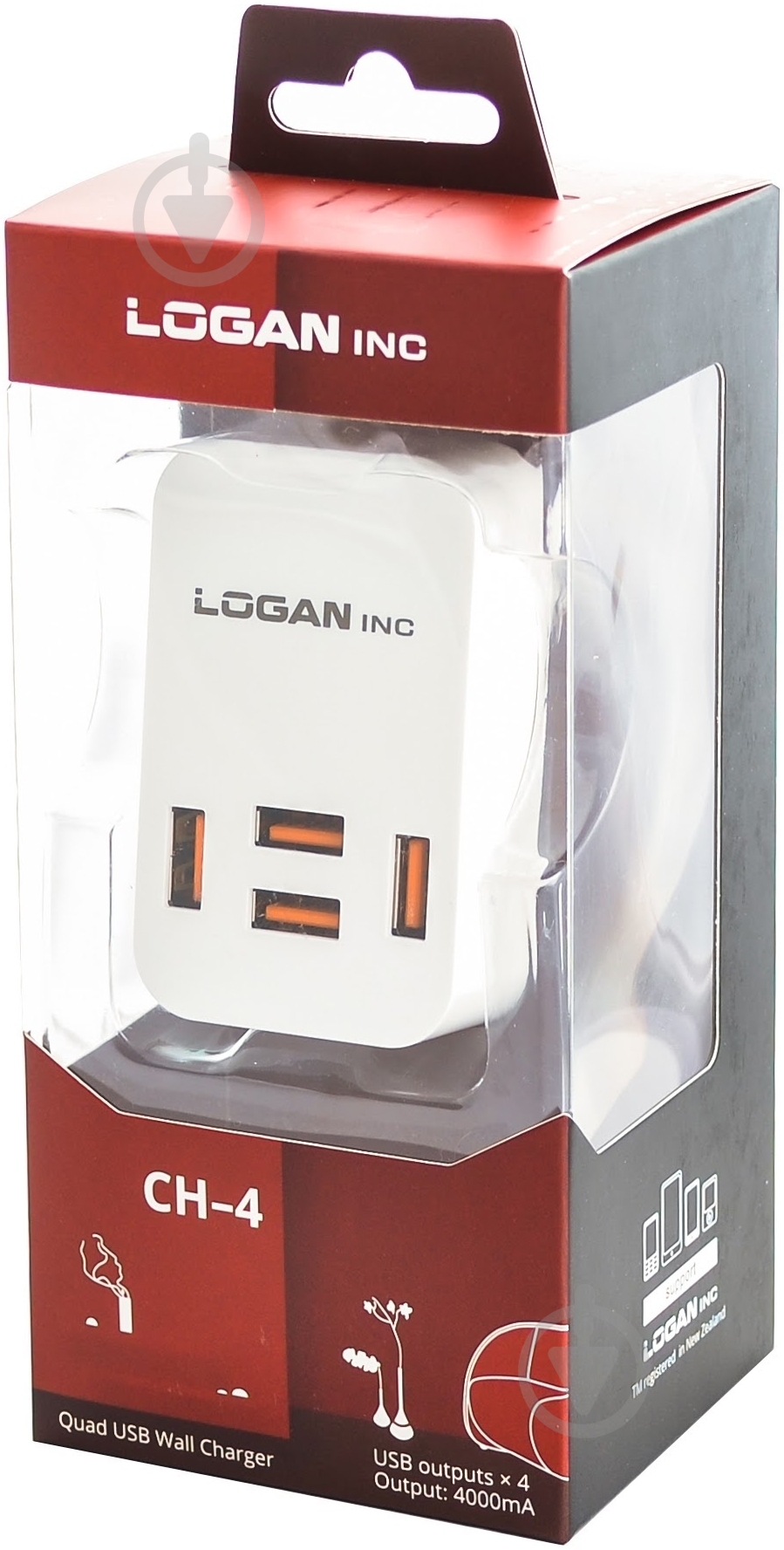 Мережевий зарядний пристрій Logan CH-4 White - фото 3