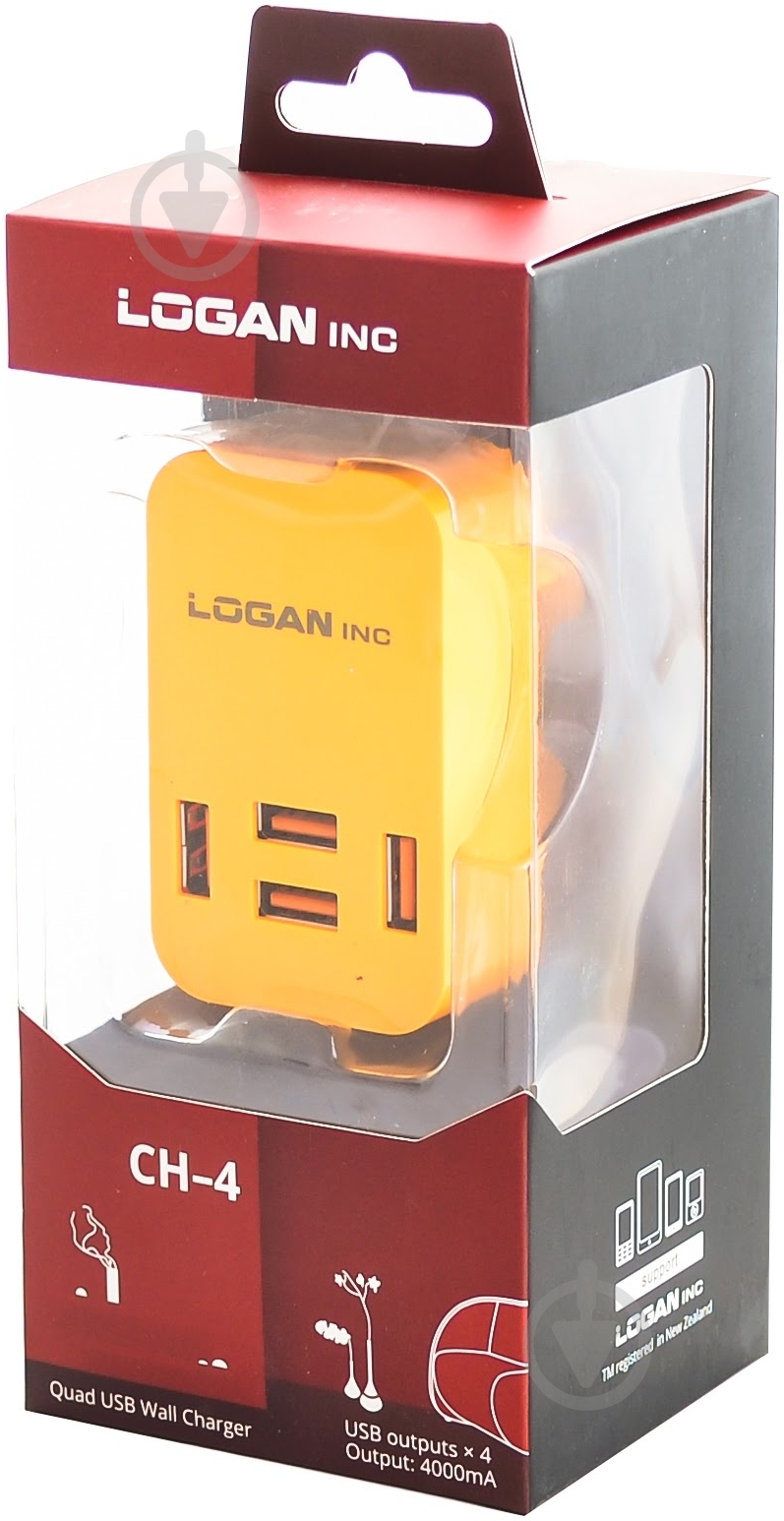 Мережевий зарядний пристрій Logan CH-4 Orange - фото 3