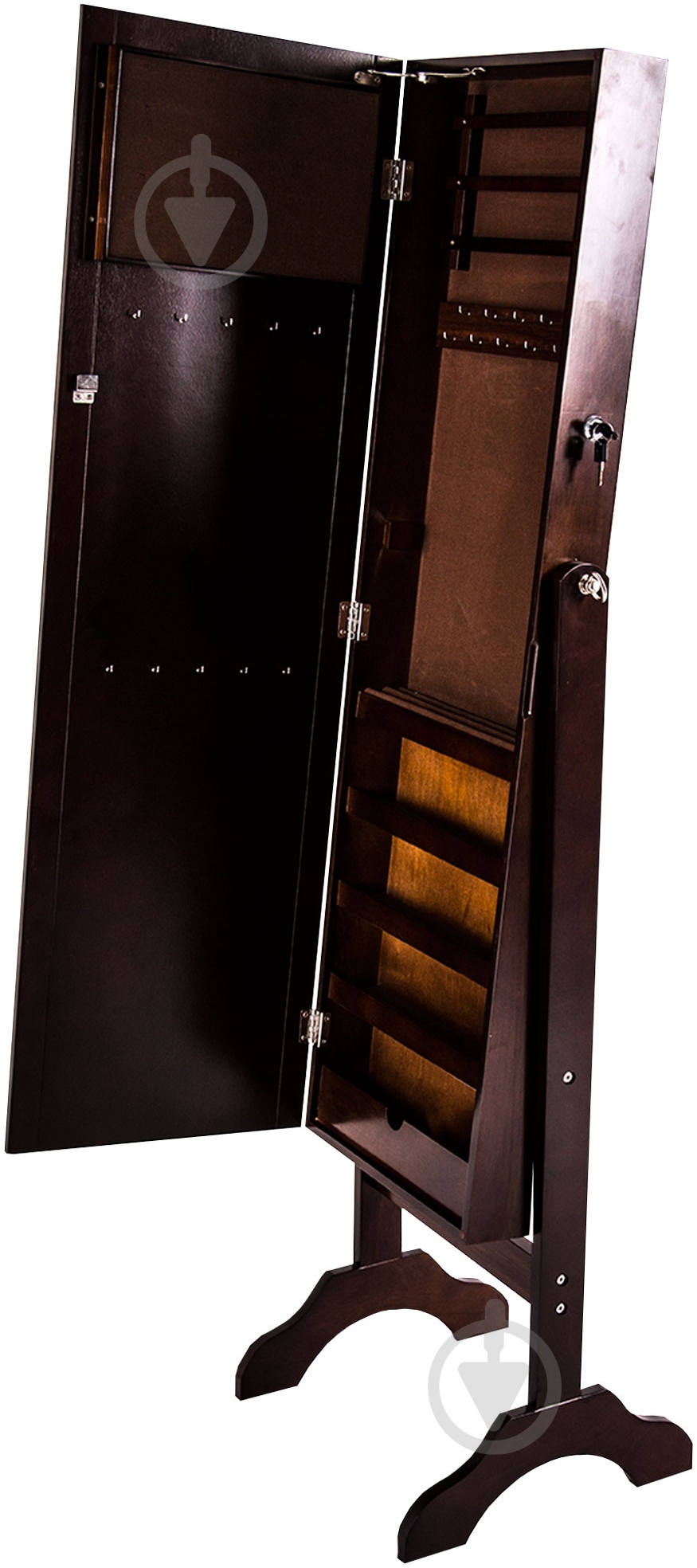 Зеркало с секцией для хранения аксессуаров MDJ04 1530x400x380 мм коричневый - фото 5 Зеркало с секцией для хранения аксессуаров MDJ04 1530x400x380 мм коричневый - фото 5