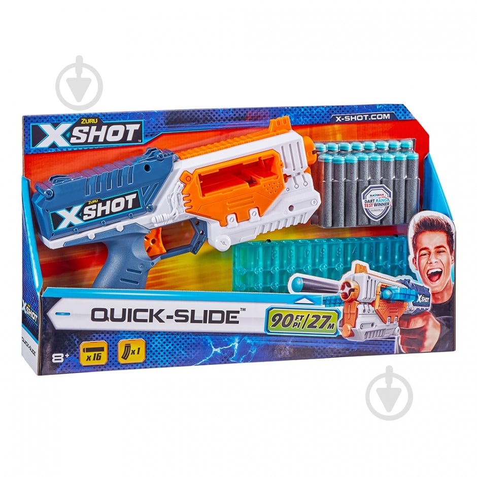 Скорострельный бластер Zuru X-Shot EXCEL Quick Slide 36401Z - фото 1