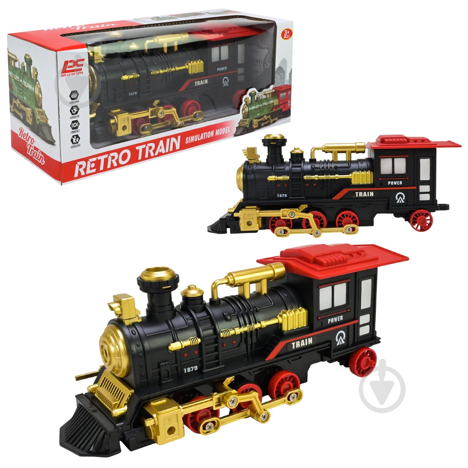 Паровоз інерційний Shantou у стилі ретро 801B - фото 1 Паровоз інерційний Shantou у стилі ретро 801B - фото 1