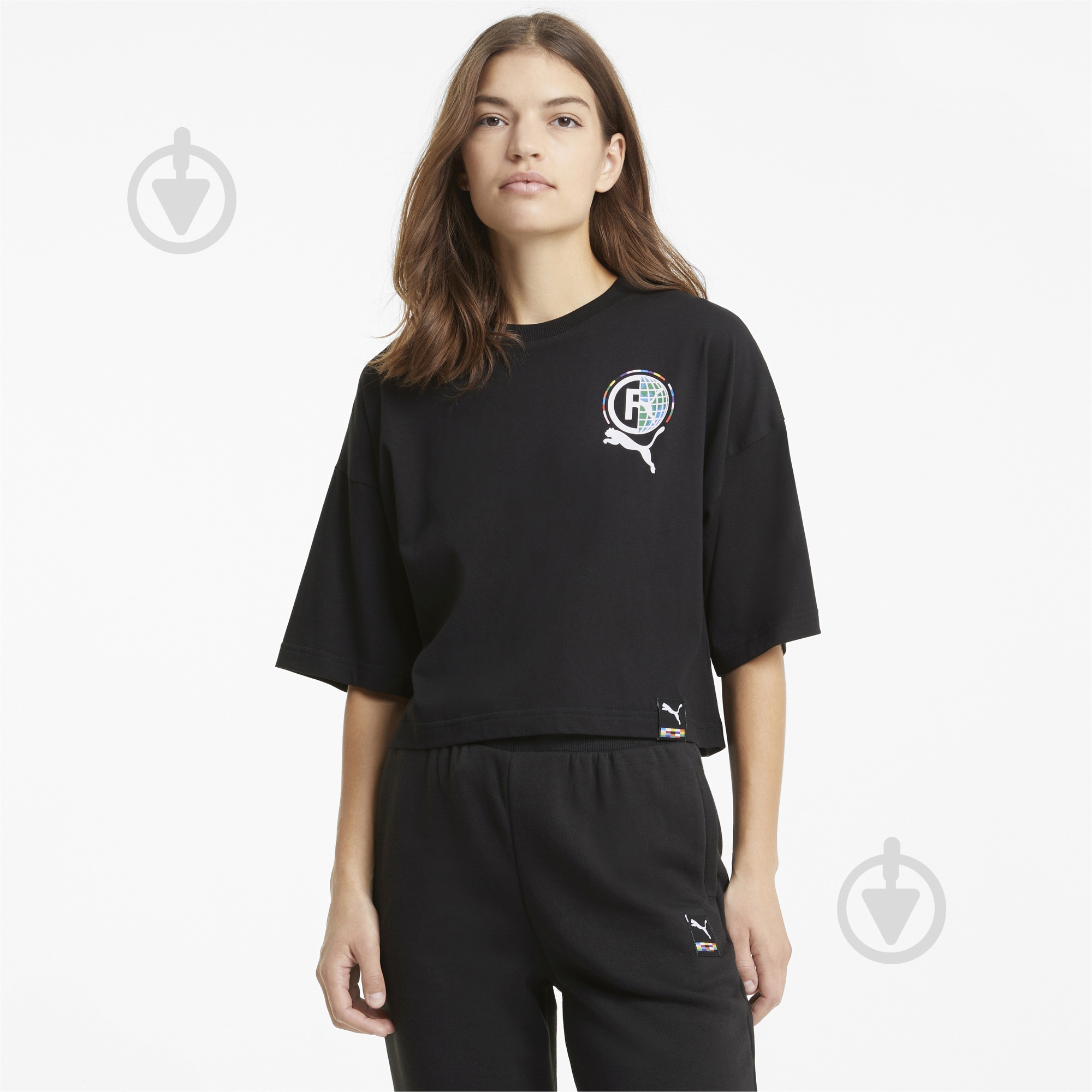 Футболка Puma PI Graphic Tee 59970201 р.M черный - фото 1