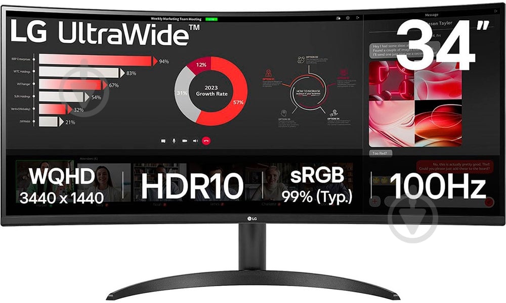 Монитор LG UltraWide 34" (34WR50QK-B) - фото 1 Монитор LG UltraWide 34" (34WR50QK-B) - фото 1