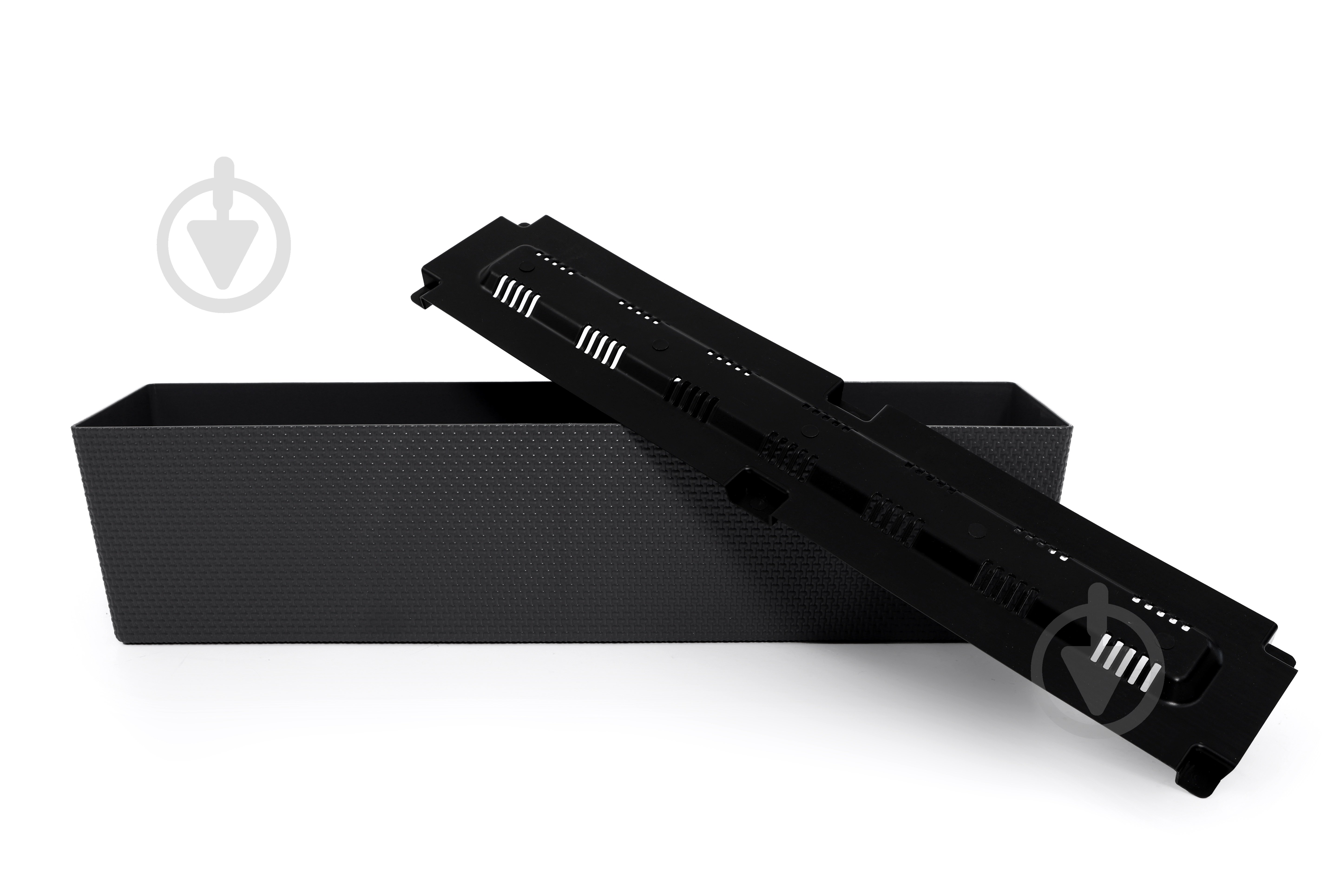 Ящик балконний пластик КАННА зі вставкою прямокутний графіт ММ-Пласт (Bp40gr) - фото 1 Ящик балконний пластик КАННА зі вставкою прямокутний графіт ММ-Пласт (Bp40gr) - фото 1