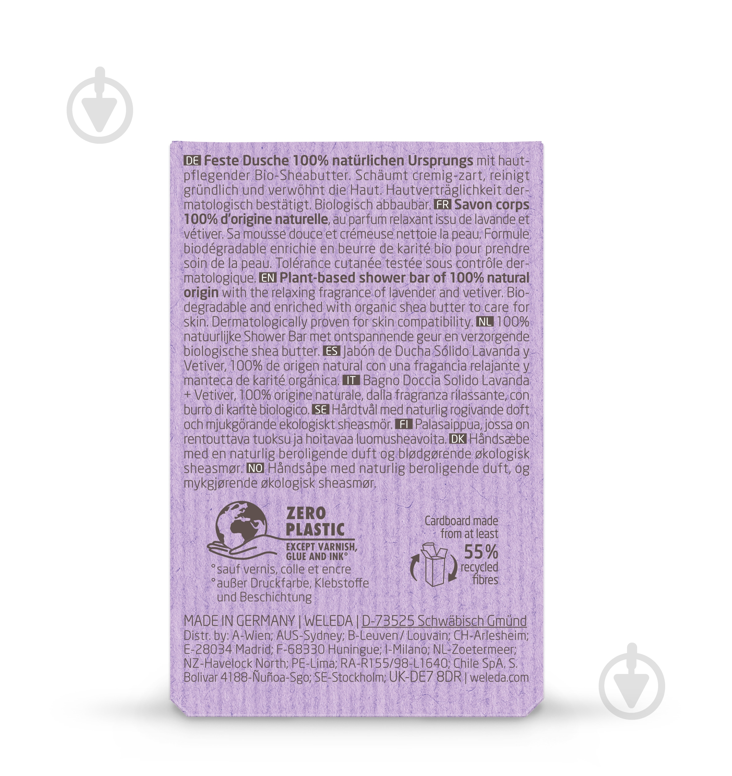 Мило Weleda Твердий арома-бар для душу Лаванда та Ветівер 75 г 1 шт./уп. - фото 4