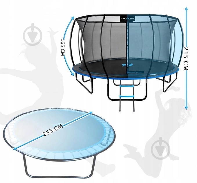 Батут с сеткой и лесенкой Thunder INSIDE-ULTRA-8FT BLUE - фото 2 Батут с сеткой и лесенкой Thunder INSIDE-ULTRA-8FT BLUE - фото 2