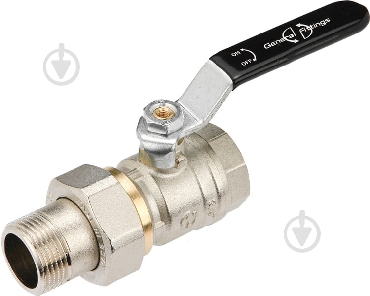 Кран шаровой General Fittings ВЗ 3/4" с американкой GF - фото 1
