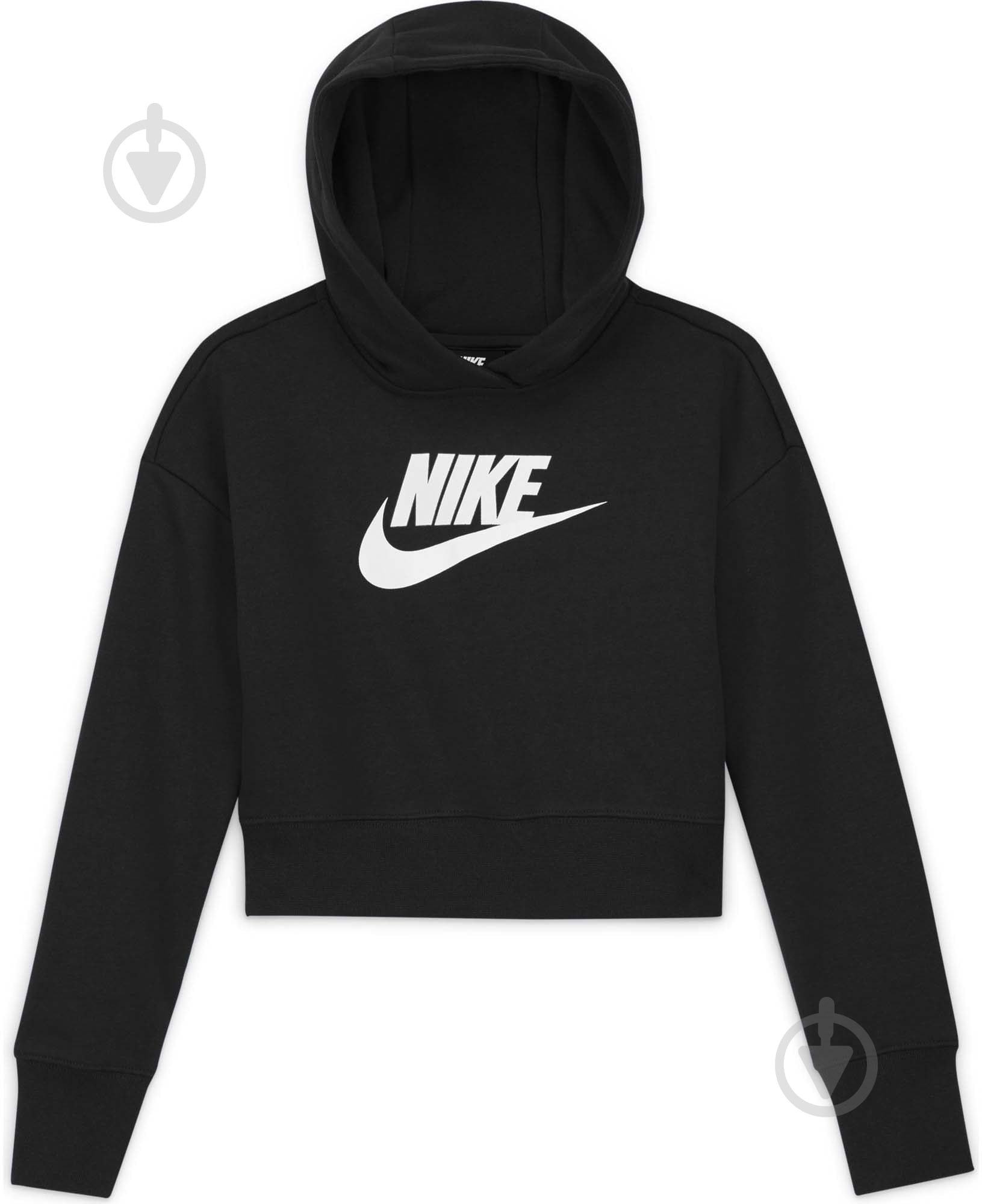 Джемпер Nike G NSW Club Ft Crop Hoodie DC7210-010 черный - фото 1