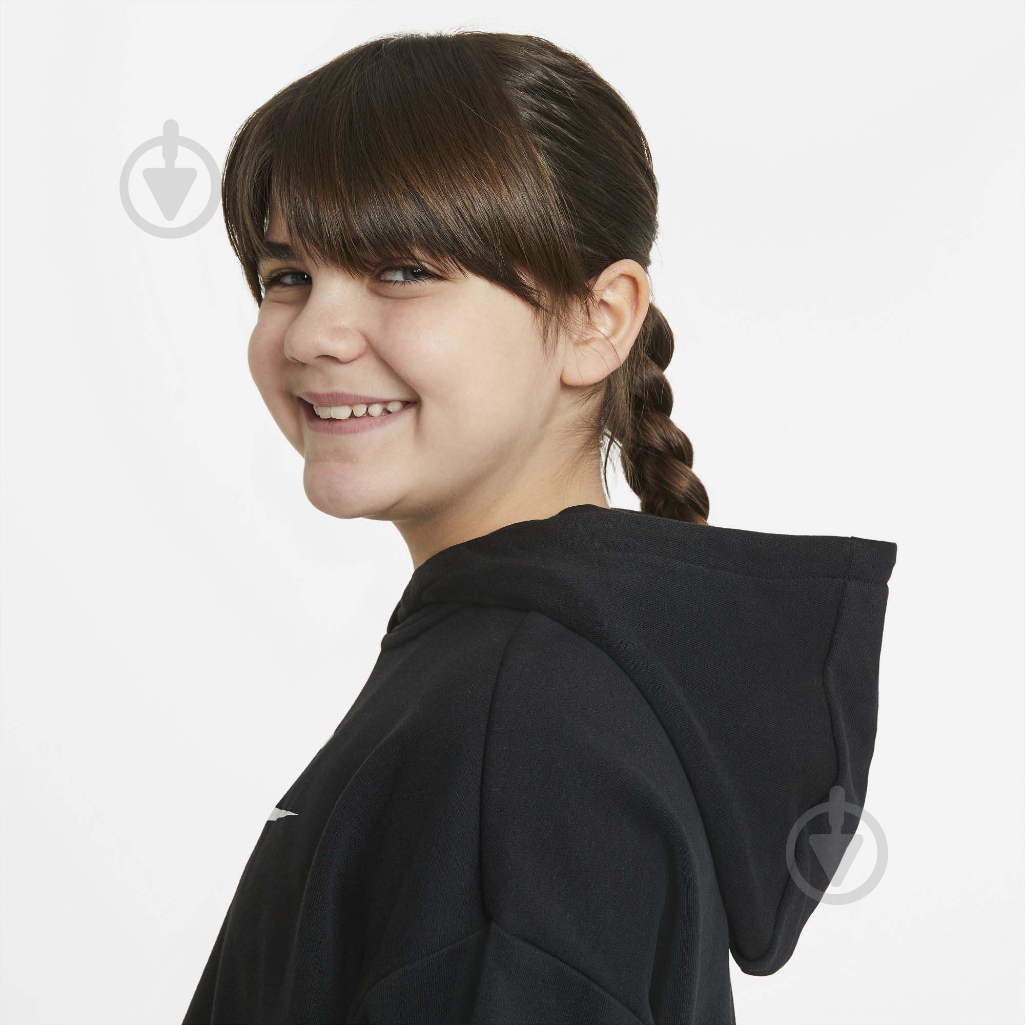 Джемпер Nike G NSW Club Ft Crop Hoodie DC7210-010 черный - фото 4