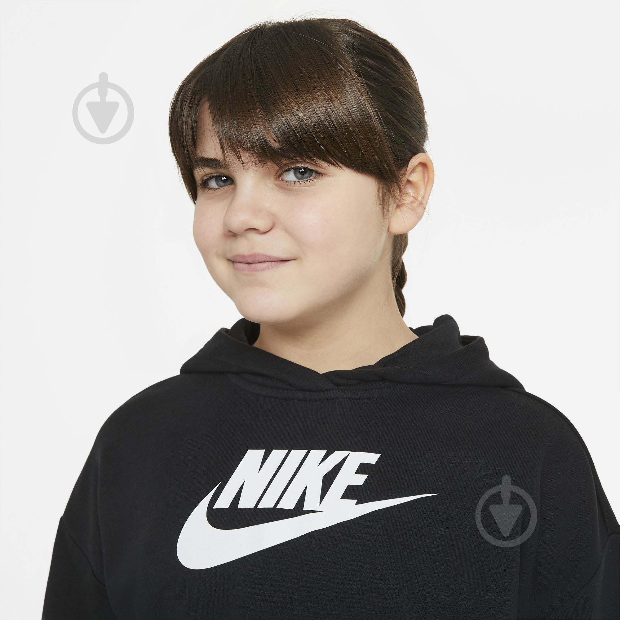 Джемпер Nike G NSW Club Ft Crop Hoodie DC7210-010 черный - фото 7