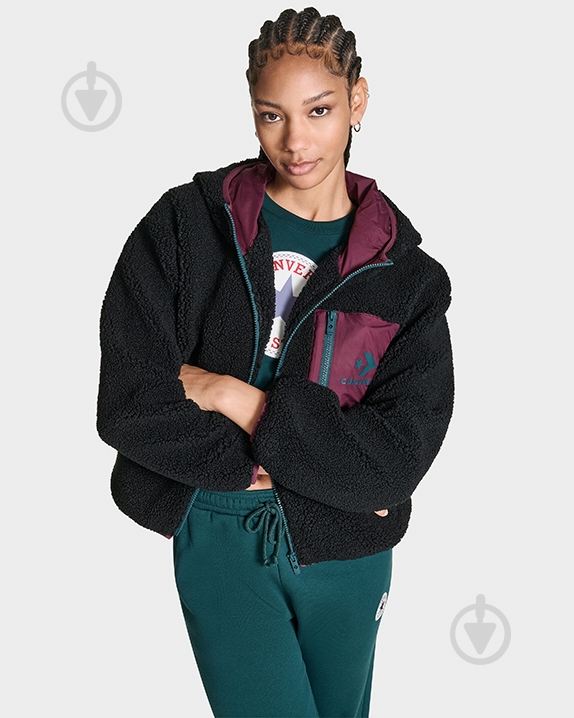 Куртка Converse STAR CHEVRON SHERPA CVW5J006-BLK р.L - фото 1 Куртка Converse STAR CHEVRON SHERPA CVW5J006-BLK р.L - фото 1