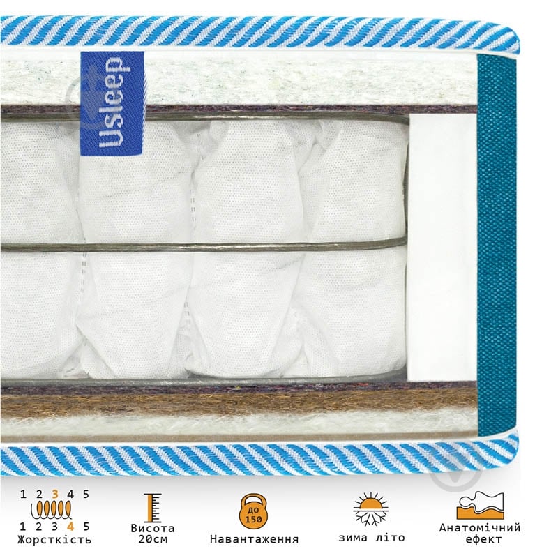 Матрас PhytoLife Energy cocos Usleep 80x190 см - фото 3