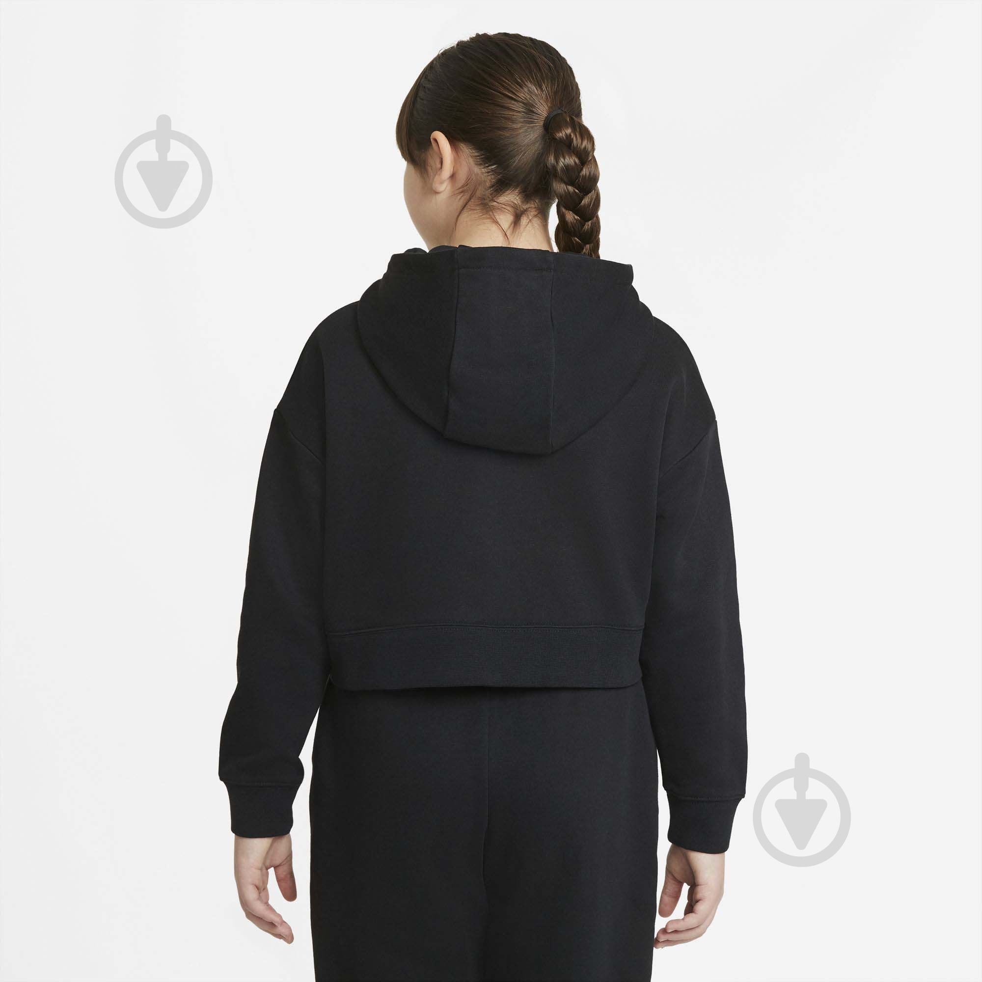 Джемпер Nike G NSW Club Ft Crop Hoodie DC7210-010 черный - фото 3