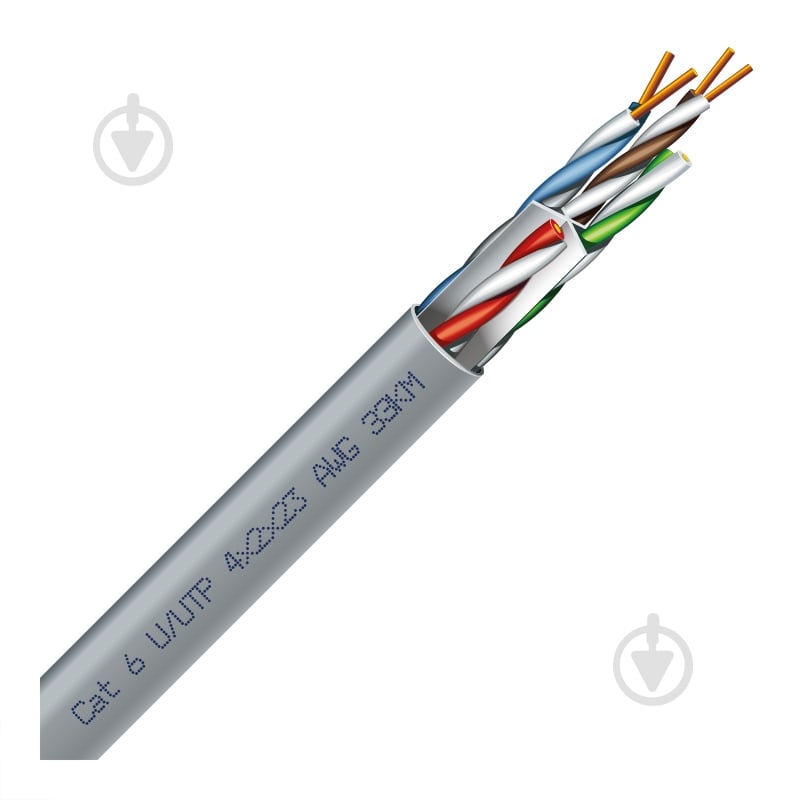 Кабель компьютерный ЗЗЦМ UTP 8x0,56 Cat 6e AWG медь - фото 1 Кабель компьютерный ЗЗЦМ UTP 8x0,56 Cat 6e AWG медь - фото 1