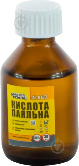 Кислота паяльная MasterTool 30 г стекло 42-0133 - фото 1 Кислота паяльная MasterTool 30 г стекло 42-0133 - фото 1
