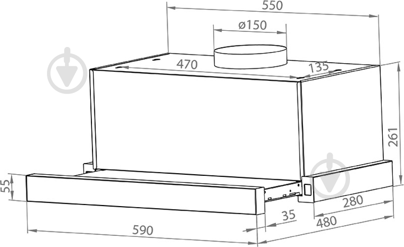 Витяжка WEILOR WTS 6230 BL 1000 LED - фото 9