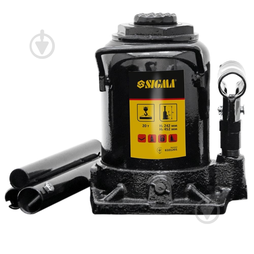 Домкрат гидравлический Sigma бутылочный (6101211) 20 т - фото 2