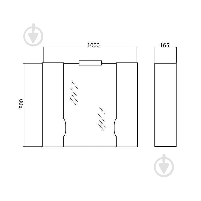 Зеркало со шкафчиком Aqua Rodos 100 см с пеналами (без подсветки) АР000001173 - фото 5 Зеркало со шкафчиком Aqua Rodos 100 см с пеналами (без подсветки) АР000001173 - фото 5