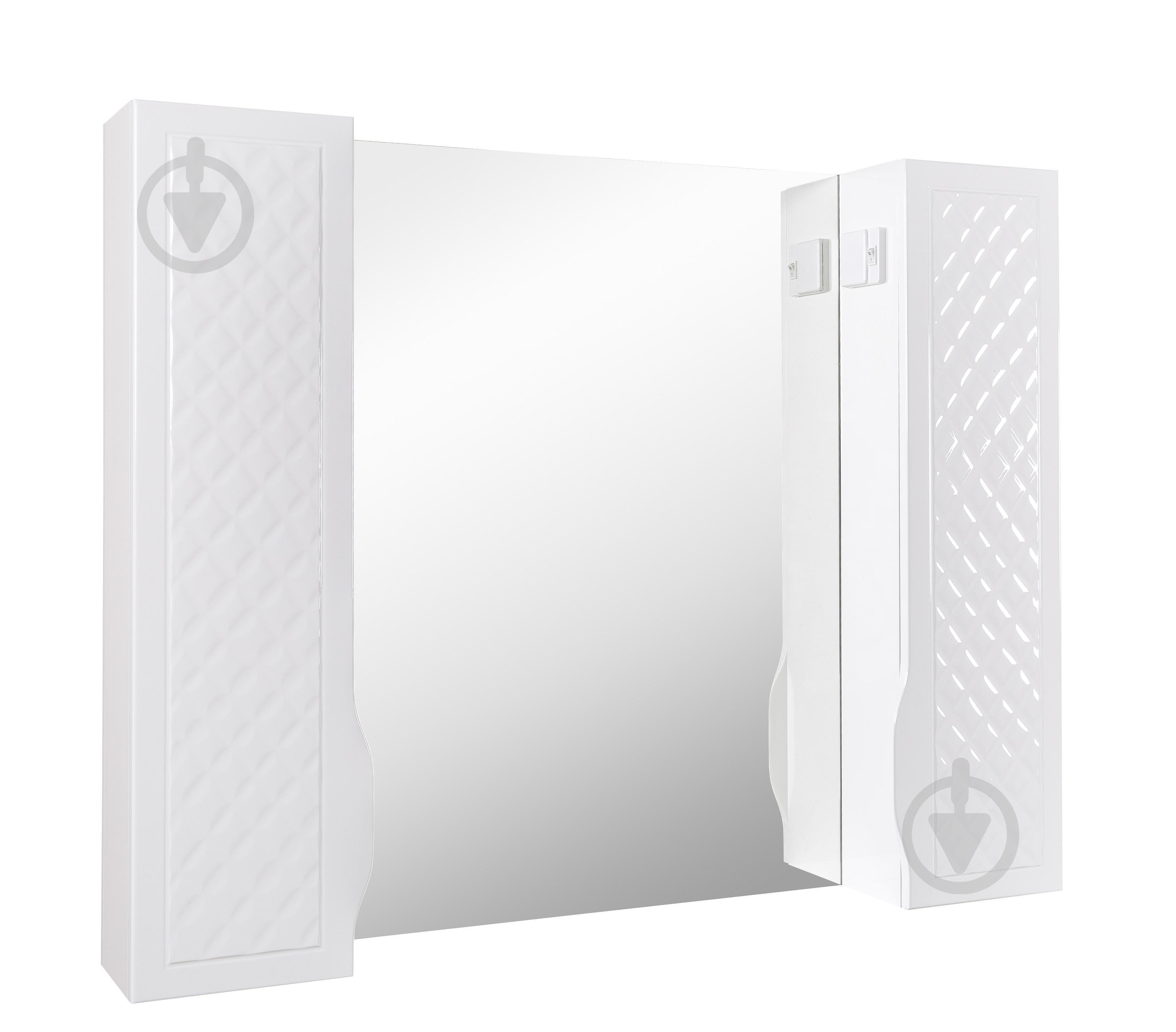 Зеркало со шкафчиком Aqua Rodos 100 см с пеналами (без подсветки) АР000001173 - фото 1 Зеркало со шкафчиком Aqua Rodos 100 см с пеналами (без подсветки) АР000001173 - фото 1