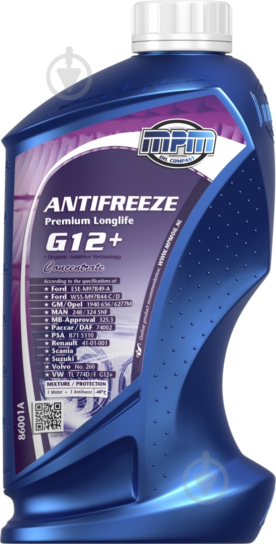 Антифриз MPM OIL G12+ Longlife G12+ концентрат 1 л червоний (86001A) - фото 1