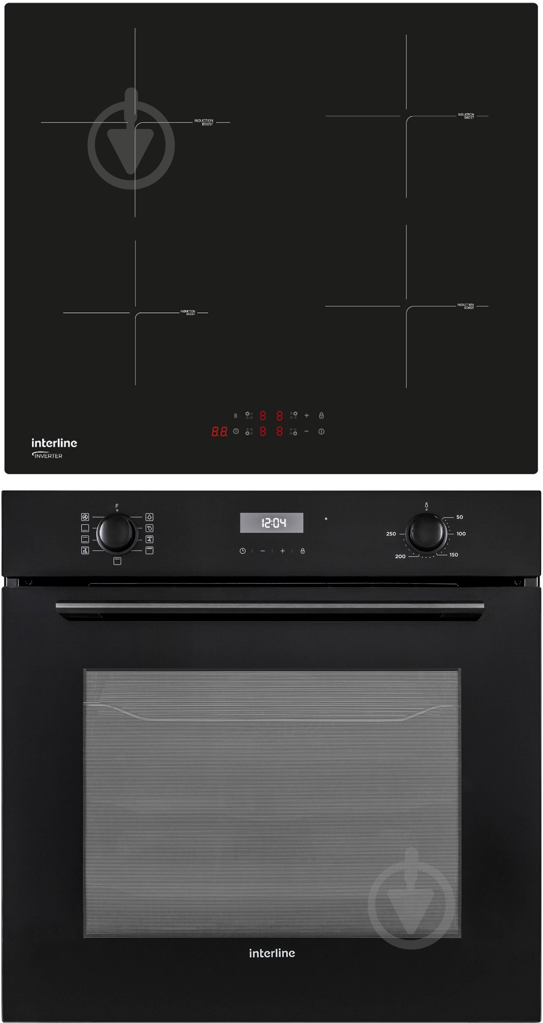 Комплект встраиваемой техники Interline варочная поверхность OEG 731 ETH BA + духовой шкаф HIV 367 SBD BA - фото 1