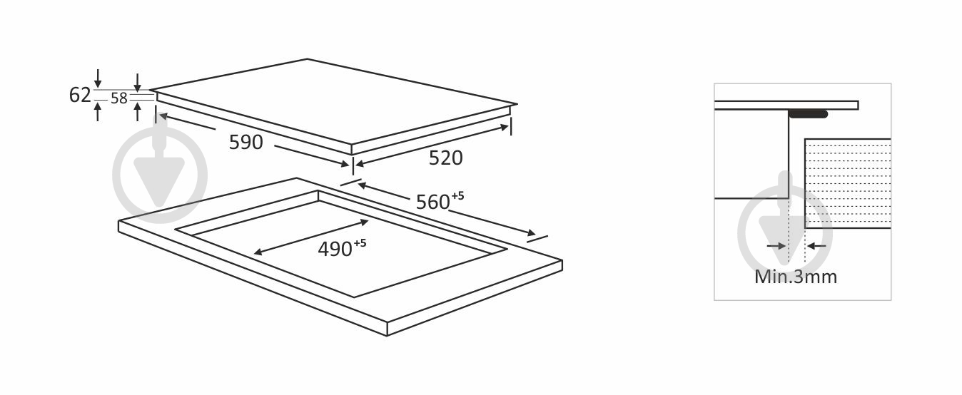 Комплект встраиваемой техники Interline варочная поверхность OEG 731 ETH BA + духовой шкаф HIV 367 SBD BA - фото 21