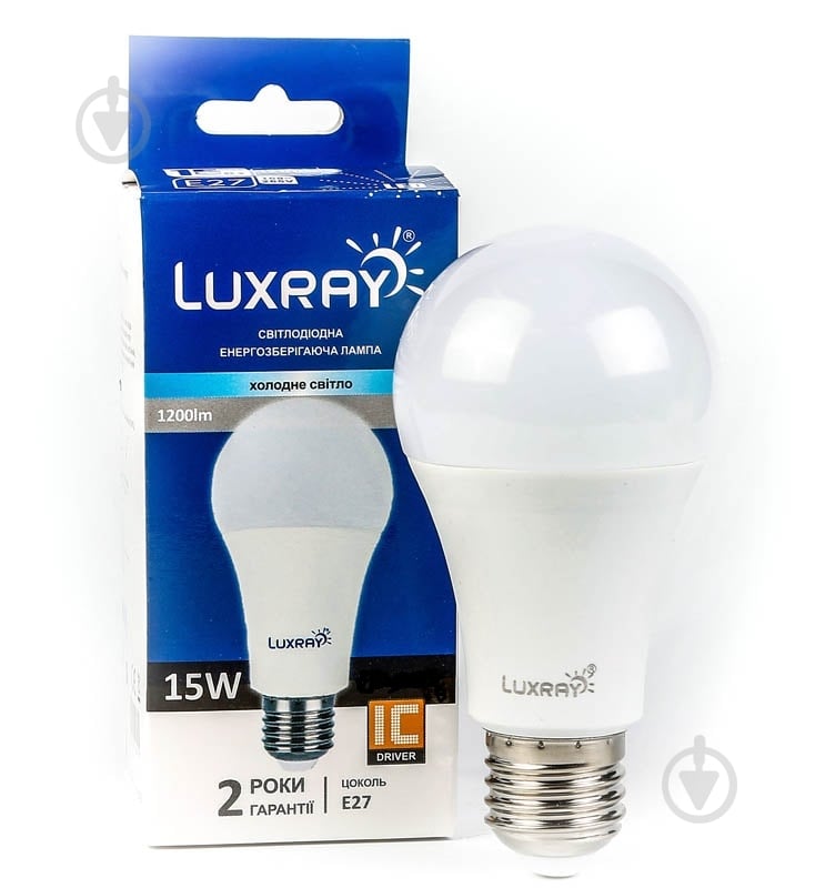 Лампа світлодіодна Luxray 15 Вт A60 матова E27 220 В 6400 К LX464-A60-2715 - фото 1